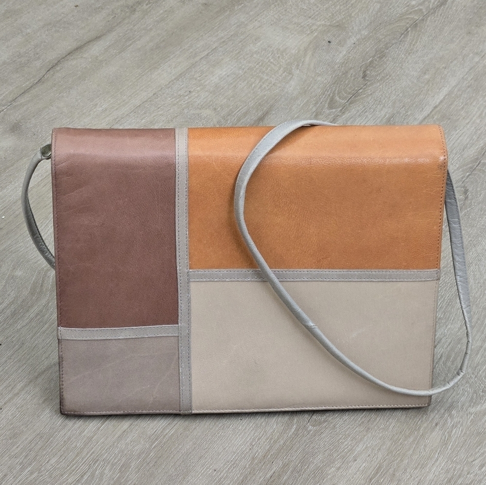 Vintage Midcentury 1960s Structured Colorblock Convertible Bag Talon 42 Zipper